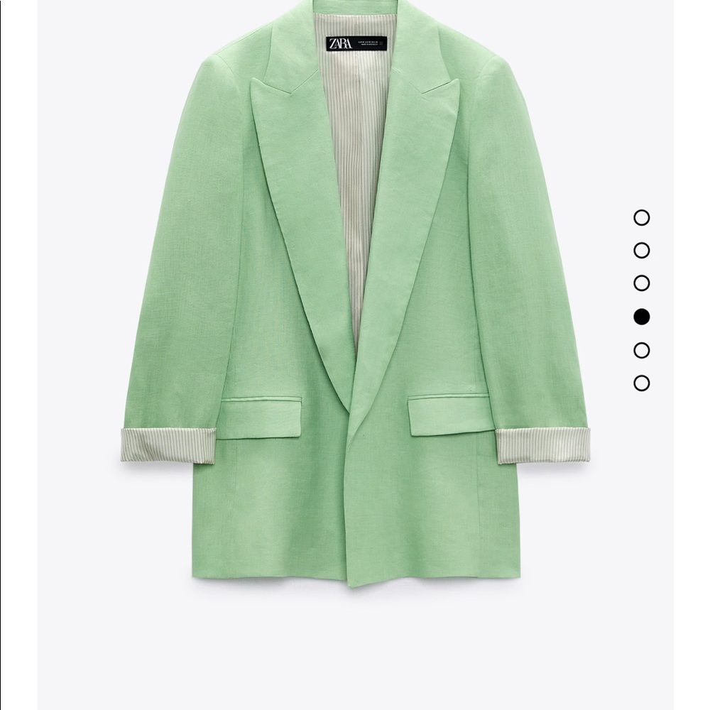 Zara XXL green linen blazer
